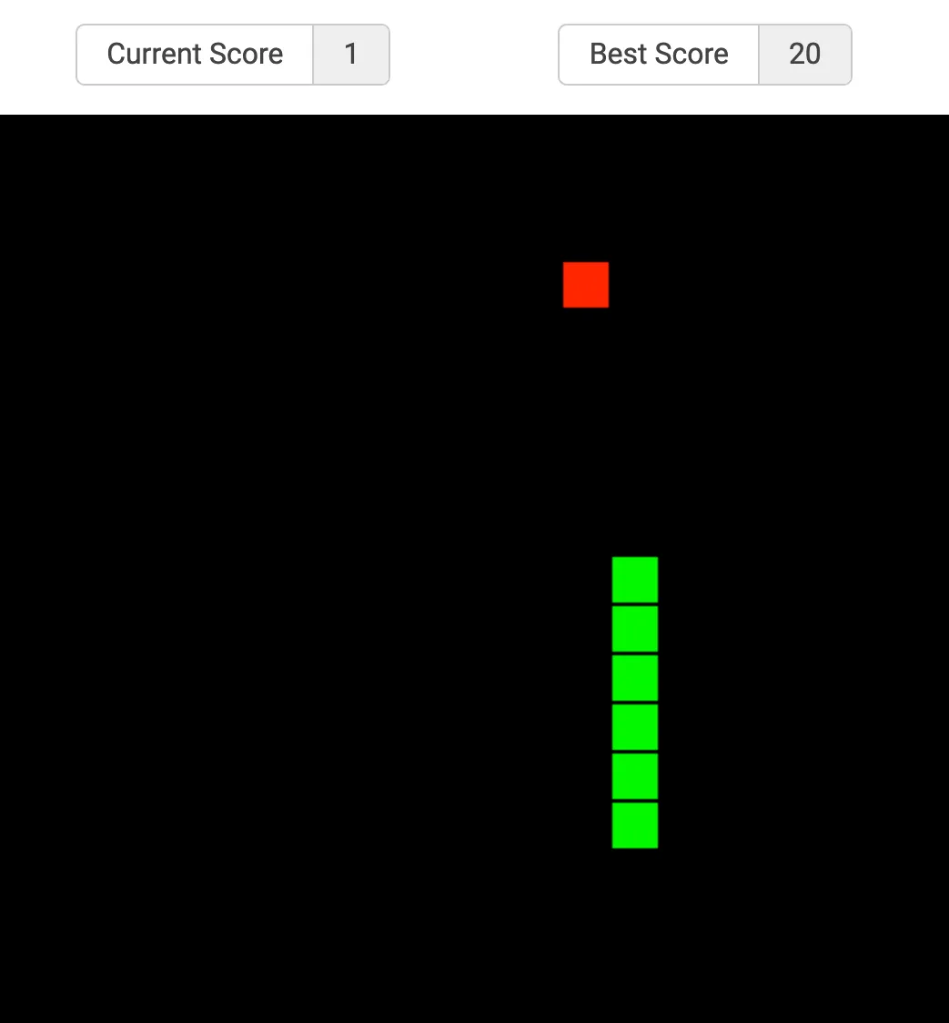 Snake game screenshot
